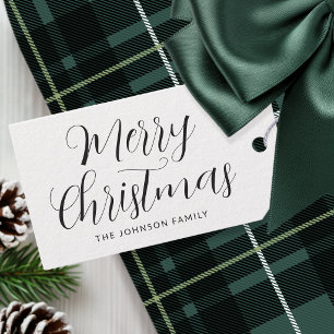 Etiqueta Para Presente Elegante Feliz Natal Nome Personalizado Minimalist
