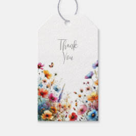 Etiqueta Para Presente Elegante Flor Selvagem No Aniversário De Blogue