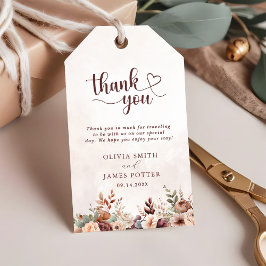 Etiqueta Para Presente Elegante Floral Boho Weding Obrigado