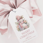 Etiqueta Para Presente Elegante Floral Christmas Snowman<br><div class="desc">Adicione um toque especial ao seu presente de Natal nesta temporada com nossas etiquetas de presentes de Natal florais e cor-de-rosa Elegante e branco. Estas maravilhosas etiquetas de presentes apresentam um bonitíssimo boneco de neve floral, com as palavras "Feliz Natal" escritas em letra de tipografia. Mas isso não é tudo...</div>