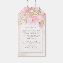 Etiqueta Para Presente Elegante Floral Monograma Watercolor Wedding