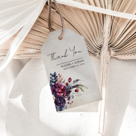 Etiqueta Para Presente Elegante Floral Watercolor Obrigado