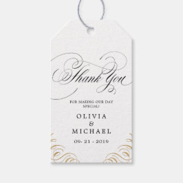 Etiqueta Para Presente Elegante florescente obrigado de casamento