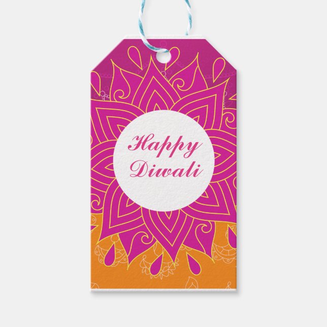 Etiqueta Para Presente Elegante Happy Diwali Square Sticker (Frente)