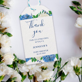 Etiqueta Para Presente Elegante Hortênsia Azul Baby Shower Agradecimento