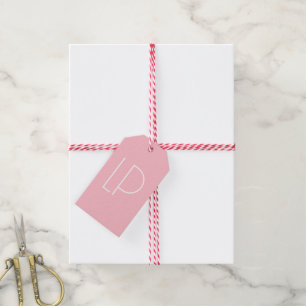 Etiqueta Para Presente Elegante inicial moderna minimalista em rosa paste