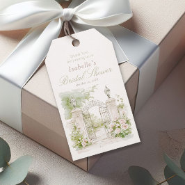 Etiqueta Para Presente Elegante Jardim de Casamento Pastel Château Francê