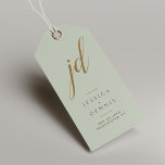 Etiqueta Para Presente Elegante Monograma de Casamento em Letra Moderna M<br><div class="desc">Marcas de Presente com Grafia Caligráfica Minimalista e Elegante para Casamento</div>