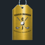 Etiqueta Para Presente Elegante Monsenhor de Golfe Minimalista...<br><div class="desc">Design de Monograma Elegante de Golf Personalizado Minimalista por Edward Eksi. Fácil modificação de INICIAIS e TEXTOS para suas necessidades.</div>