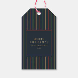 Etiqueta Para Presente Elegante Natal Listras Vintage