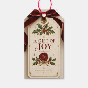 Etiqueta Para Presente Elegante Natal Personalizado, Etiqueta de Presente