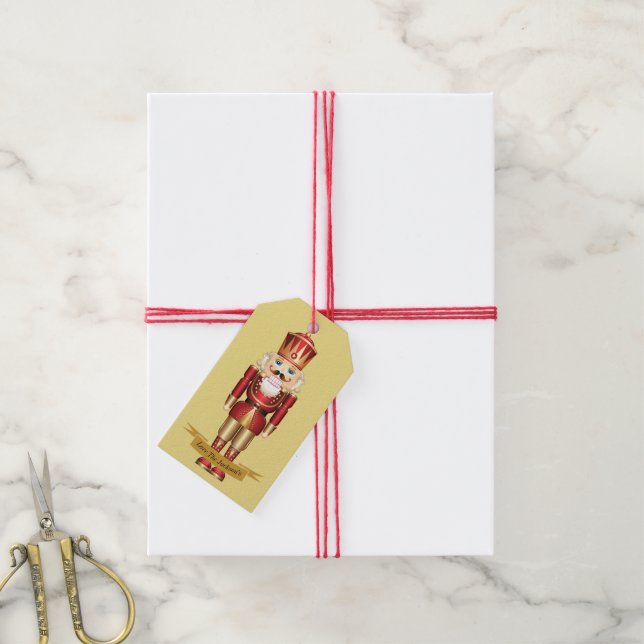 Etiqueta Para Presente Elegante Nutcracker Toy Soldier - Natal Personaliz (Com cordão)