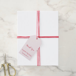 Etiqueta Para Presente Elegante Obrigado Ao Casamento De Stripes Rosa Fav