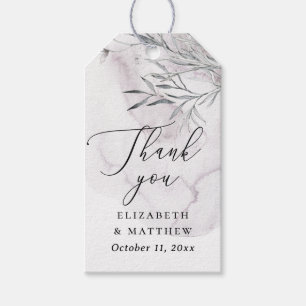Etiqueta Para Presente Elegante obrigado de casamento roxo empoeirado