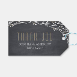 Etiqueta Para Presente Elegante obrigado de casamento rústico com quadro