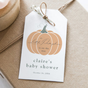 Etiqueta Para Presente Elegante Orange Pumpkin Fall Chá de fraldas Favor