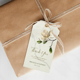 Etiqueta Para Presente Elegante Oriental White Magnolia, Favor do Casamen