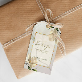 Etiqueta Para Presente Elegante Oriental White Magnolia, Favor do Casamen