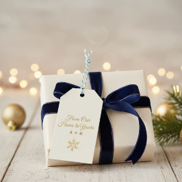 Etiqueta Para Presente Elegante Ouro "De Nossa Casa para a Sua" DIY Feria