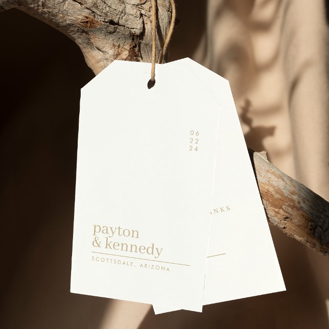 Etiqueta Para Presente Elegante Personalizado Com Nome Casamento Obrigado (Criador carregado)