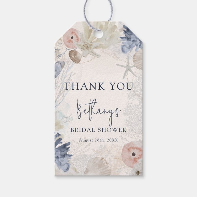 Etiqueta Para Presente Elegante Praia Náutica Despedida de Solteira Obrig (Frente)