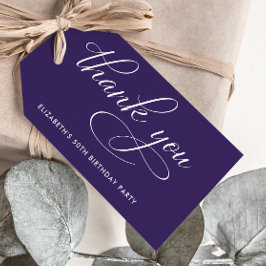 Etiqueta Para Presente Elegante Purple 50ª Festa de aniversário Obrigado