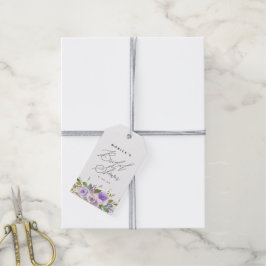 Etiqueta Para Presente Elegante Purple Floral Chá de panela De Agradecime