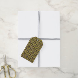 Etiqueta Para Presente Elegante Renascimento Rococó Dourado & Carvão Barr