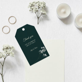 Etiqueta Para Presente Elegante respiro de bebê verde esmeralda casamento