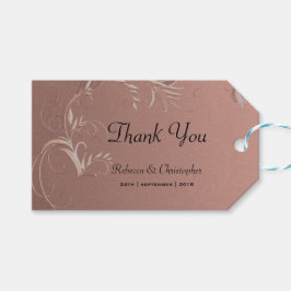 Etiqueta Para Presente Elegante Rosa Dourado Casamento Obrigado