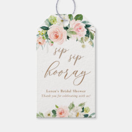 Etiqueta Para Presente Elegante Rosa Floral Aquarela Sip Sip Hooray 