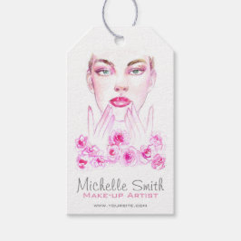 Etiqueta Para Presente Elegante Rosas Rosa Floral Watercolor Beauty Salon