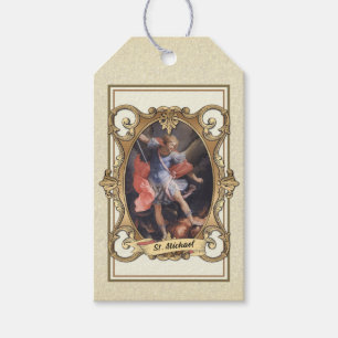 Etiqueta Para Presente Elegante Rua Dourada Michael, o Arcanjo Religioso