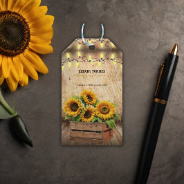 Etiqueta Para Presente Elegante Russo Crato de Girassol Chá de fraldas Mo