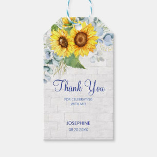 Etiqueta Para Presente Elegante Sunflower Wall Brick Floral Birday