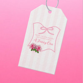 Etiqueta Para Presente Elegante Um Laço Floral 1º Aniversário