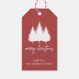 Etiqueta Para Presente Elegante, vermelho e branco, Natal personalizado