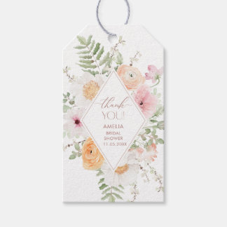 Etiqueta Para Presente Elegante Watercolor Love in Bloom Pink FloGift Tag