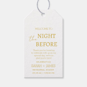 Etiqueta Para Presente Elegante White e Dourada a noite antes do casament