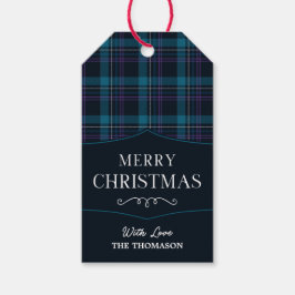 Etiqueta Para Presente Elegante Xadrez aquosa Marca de presentes de Natal