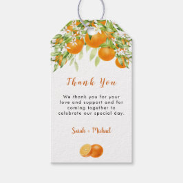 Etiqueta Para Presente Elegantes laranjas em aquarela Baby Shower Agradec