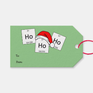 Etiqueta Para Presente Elemento de Química HoHo Holmo Elemento de Natal