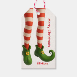 Etiqueta Para Presente Elf Legs Christmas Gift Tags | North Pole Holiday