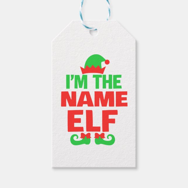Etiqueta Para Presente Elfo de Natal Personalizado (Frente)