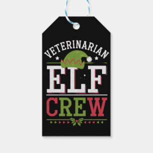 Etiqueta Para Presente Elfo de Natal Veterinário Técnico de Veterinária