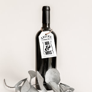 Etiqueta Para Presente Elogios do Sr. & da Sra. Casamento Vinho Licor