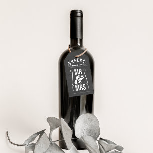 Etiqueta Para Presente Elogios do Sr. & da Sra. Casamento Vinho Licor