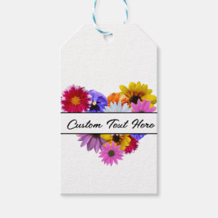 Etiqueta Para Presente Em Flor - Floral em forma de coração