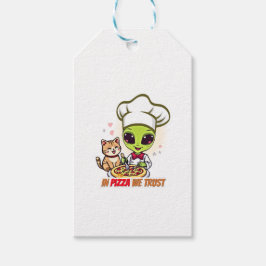 Etiqueta Para Presente Em Pizza Nós Confiamos Arte de Chef Alienígena