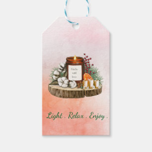 Etiqueta Para Presente Embalagem de Velas Editável Light Relax Enjoy–Desi